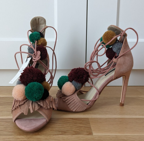 Zara high heels pom - high, pom-pom